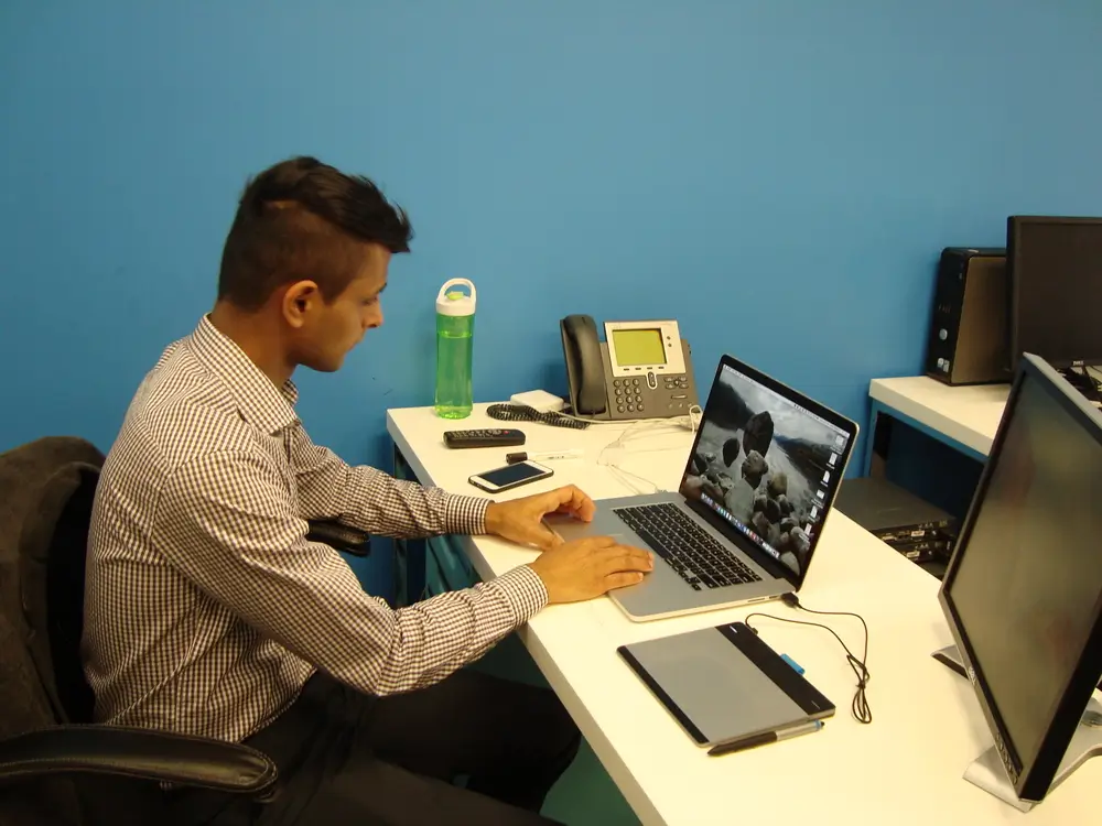 Student working through practical exercises in a Melbourne IT course